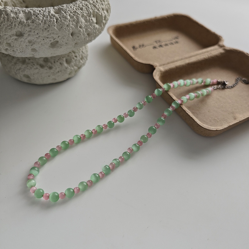 「花红倚柳堤」新款猫眼春夏项链