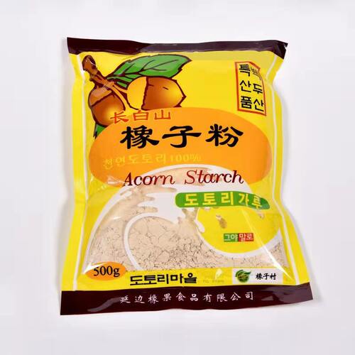 延边特产纯橡子淀粉500g朝鲜凉粉凉皮专用原料择子粉韩式橡子冻料 - 封面
