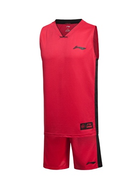 中国李宁男子篮球比赛服套装训练背心短裤舒适透气背心AATK003