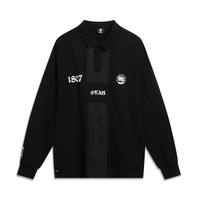 李宁少不入川男子宽松长袖文化衫