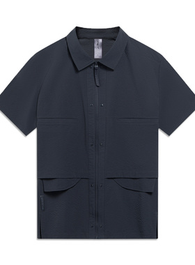 中国李宁男子衬衫夏新品功夫系列休闲运动短袖POLO文化衫ASHT011