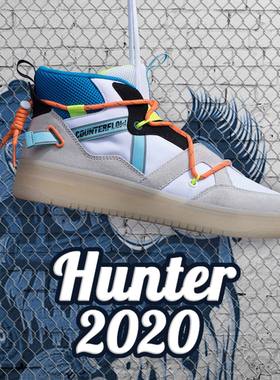 中国李宁CF Hunter 2024女子减震系带中帮经典休闲鞋AGCQ158