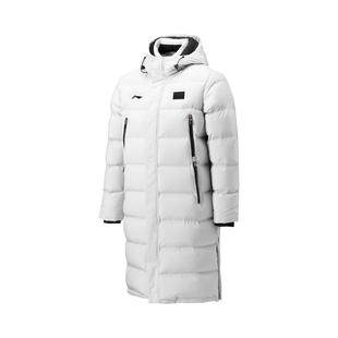 带帽羽绒服AYMU343 鸭绒长款 中国李宁2024新品 羽毛球系列男女同款