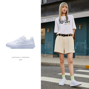 中国李宁浮舟女子休闲鞋舒适低帮运动鞋经典透气小白鞋AGCS420