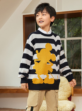 中国李宁童装卫衣联名系列毛衣男大童宽松休闲套头编织衫YMBR001