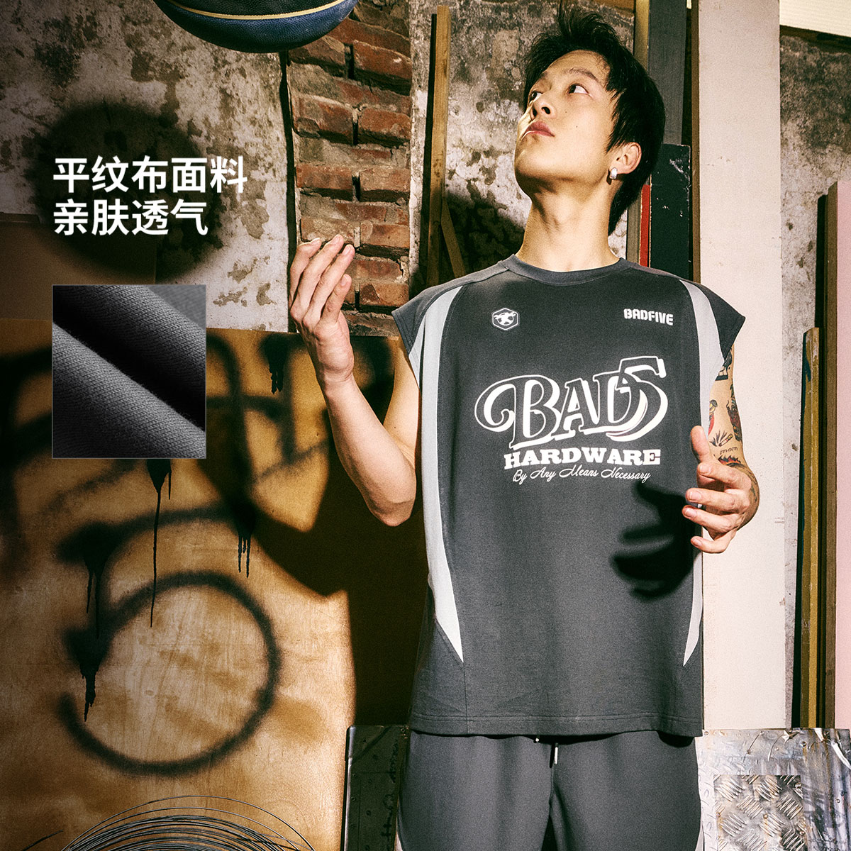 李宁反伍百得發伍金店男宽松背心