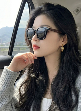 复古风仿木腿太阳镜女防紫外线开车墨镜网红街拍防晒妈妈遮阳眼镜