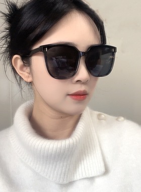 韩版潮复古黑框眼镜防紫外线设计感男女墨镜夏季蹦迪防晒裤太阳镜