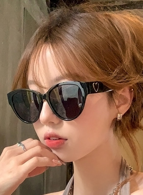 高级感椭圆复古墨镜男女防紫外线开车眼镜妈妈防晒骑行遮阳太阳镜