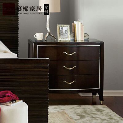 储物柜慕桸实木美式收纳柜