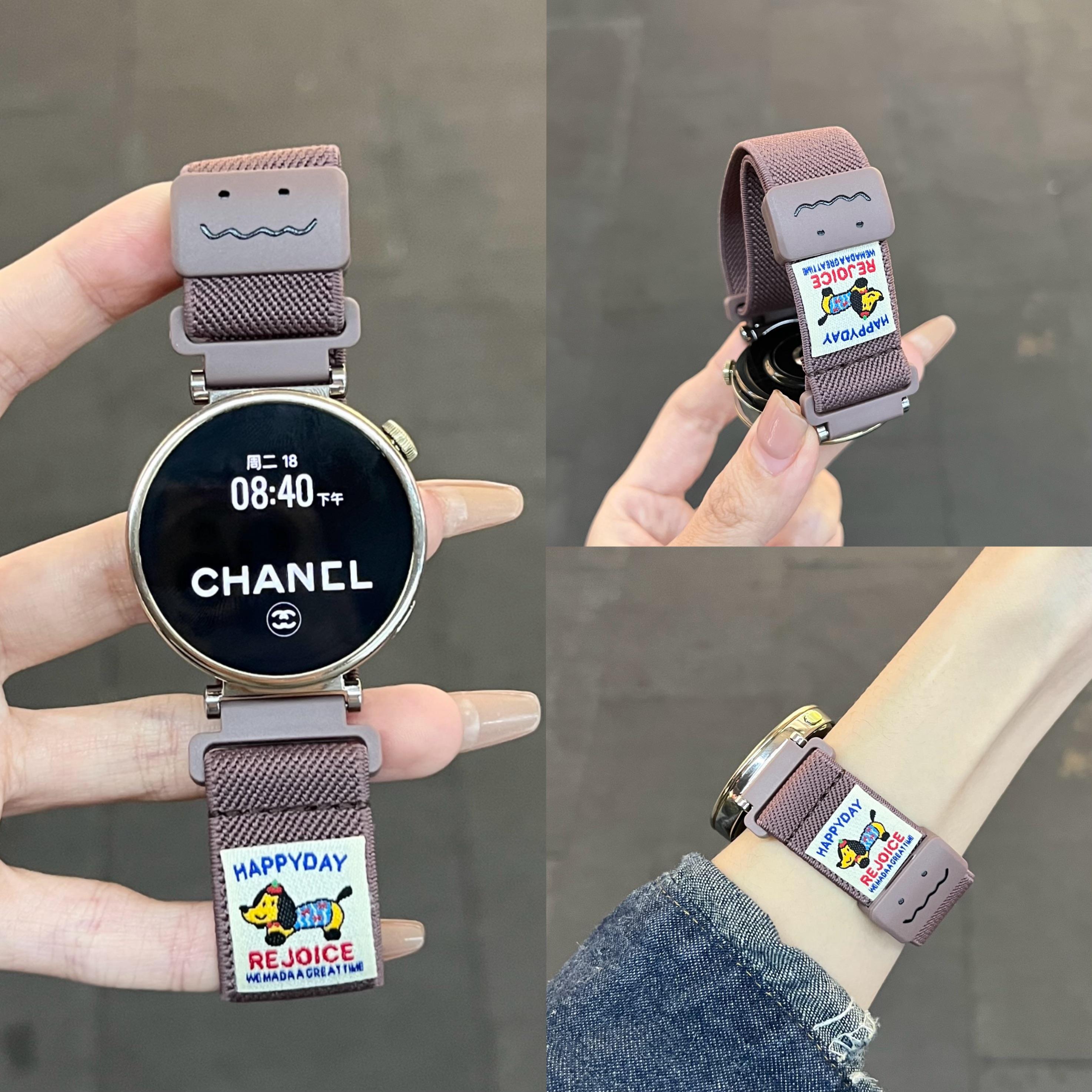 适用oppowatchx2mini手表带可爱腊肠狗小米9pro表带华为fit3腕带