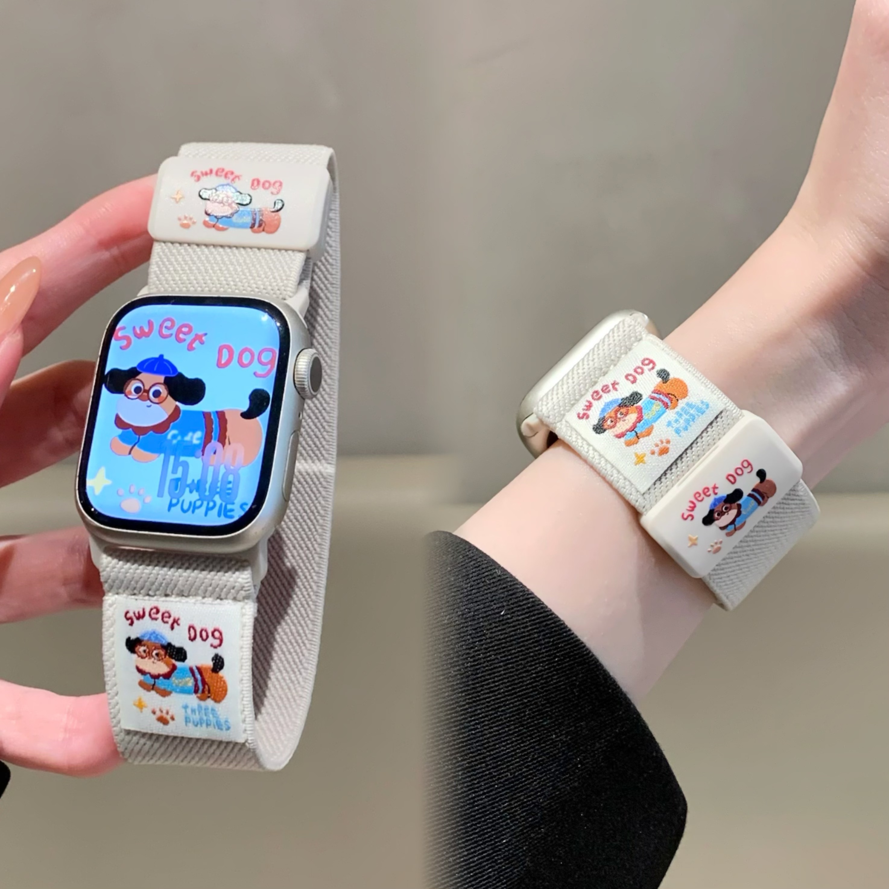 眼镜小狗适用红米Watch5/4表带小米手环9pro8pro华为FIT3fit4表带