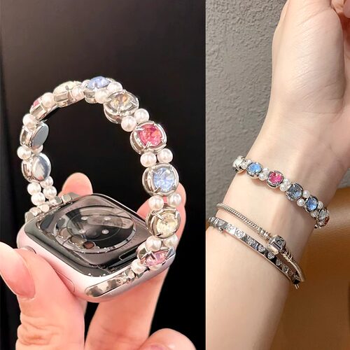 钻石珍珠适用华为手环10/9/8表带小米9pro表带红米Watch5华为FIT3