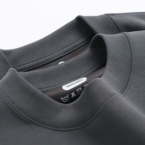 液氨长绒棉宽松落肩短袖T恤男夏