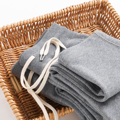 重磅纯棉毛圈布宽松直筒卫裤男