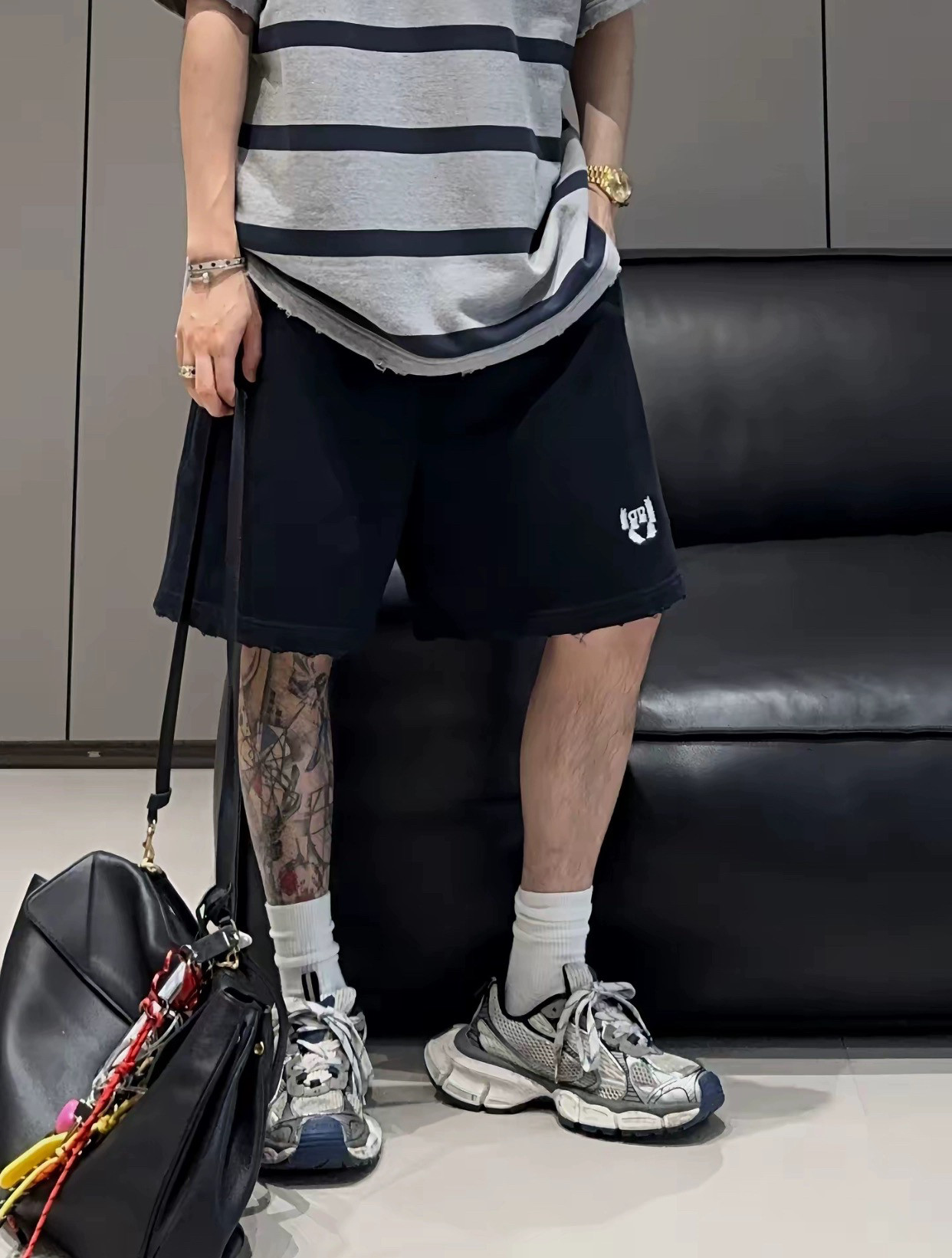 【陈发财】FACAI新款麦穗磨破短裤ins风百搭松弛感休闲裤男女同款