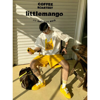 【陈发财】FA CAI回收坏心情潮牌塑料袋印花宽松百搭小领口短袖T