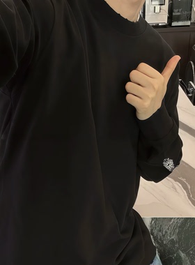 【陈发财】FACA万标系列克罗时髦精松弛美式印花宽松圆领长袖男女