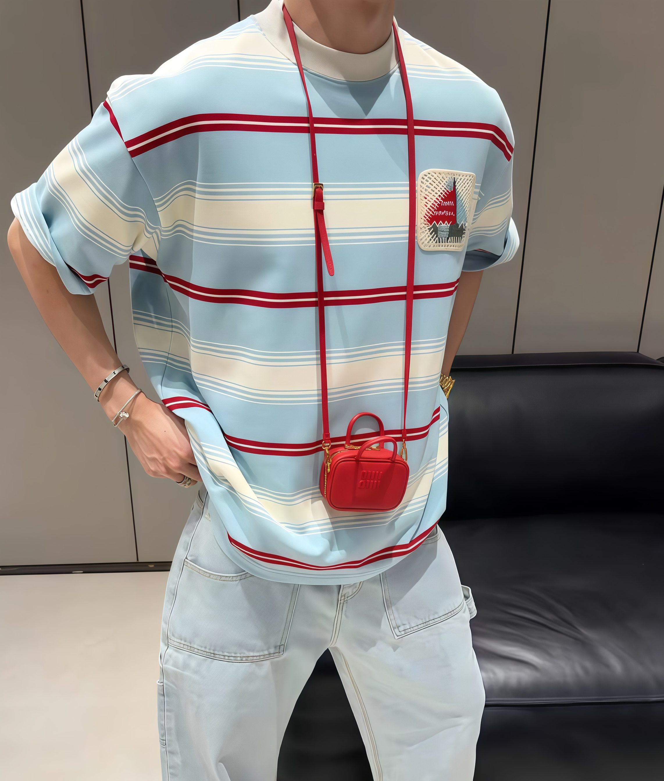 【陈发财】FACAI新款格陵兰海夏天条纹钩织帆船设计小领口重磅T恤