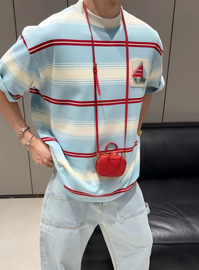 【陈发财】FACAI新款格陵兰海夏天条纹钩织帆船设计小领口重磅T恤
