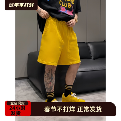【陈发财】FA CAI新多巴胺短裤夏季潮流单品百搭磨破做旧宽松短裤
