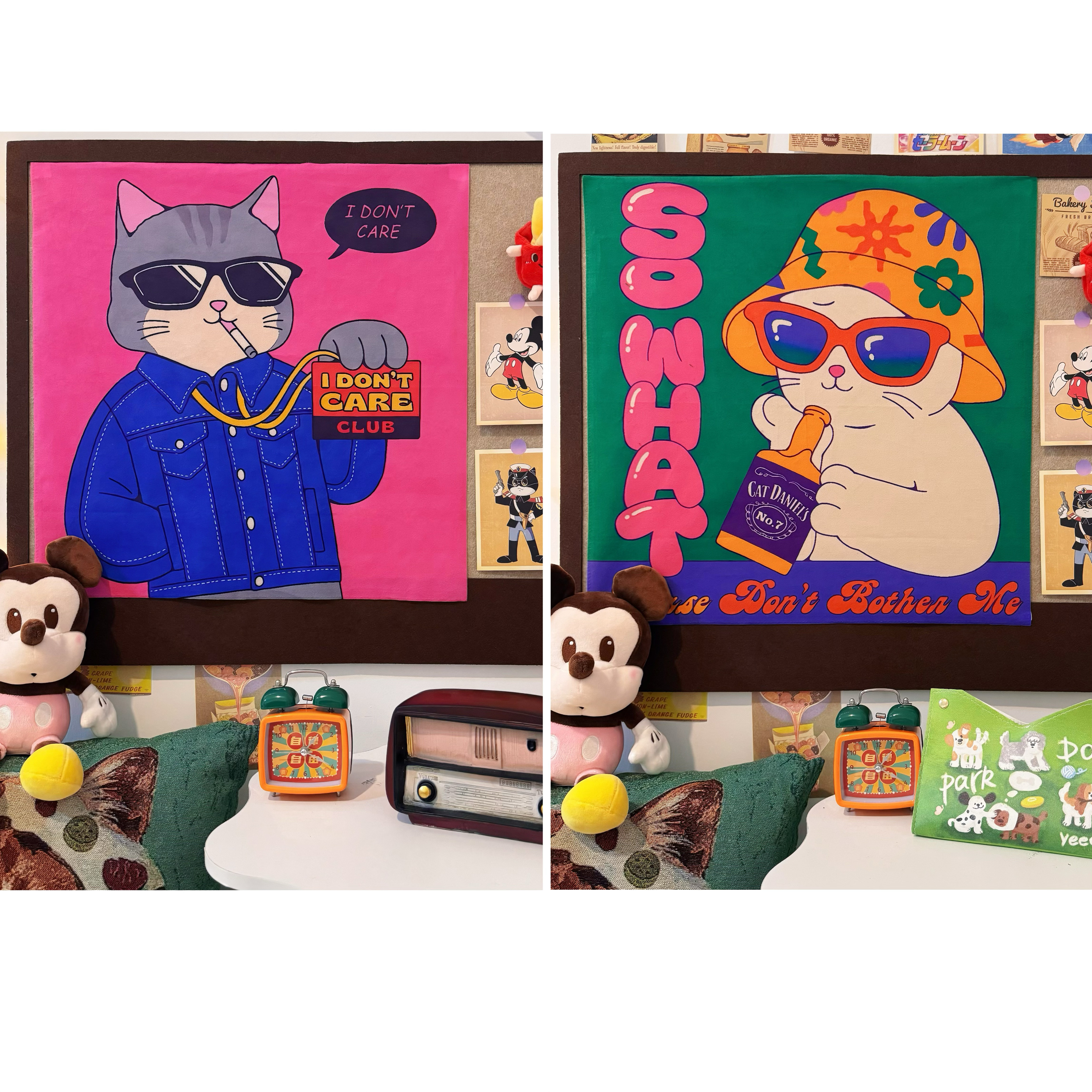 卡通墙布卧室客厅床头可爱挂画背景布宿舍装饰布艺挂毯氛围感挂布图片