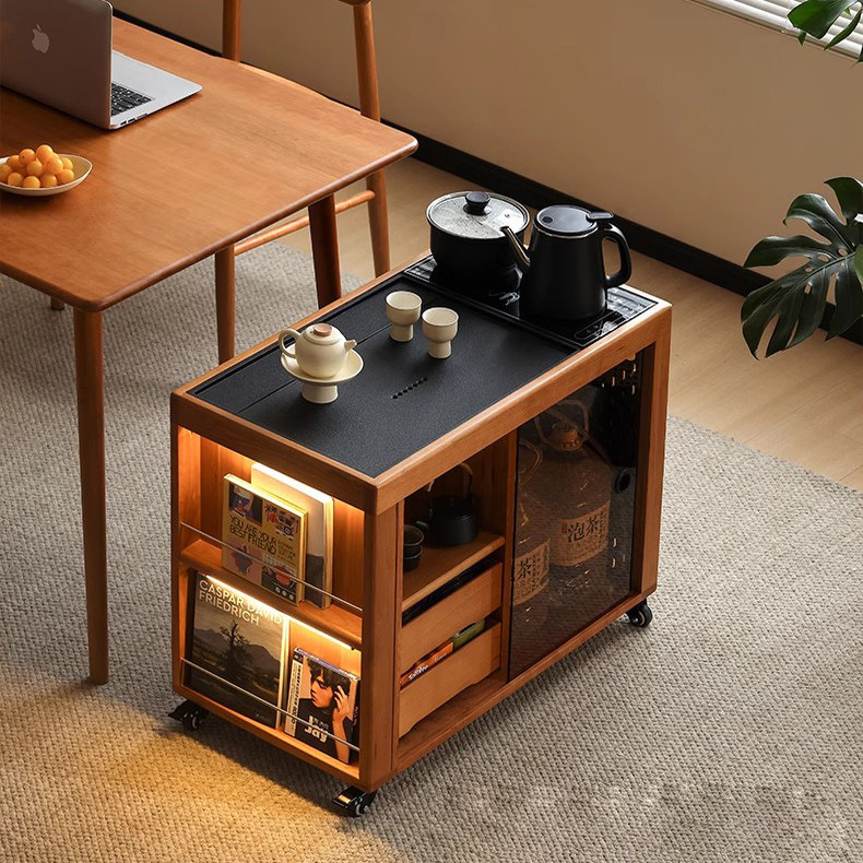 本木家居实木茶水柜樱桃木日式小推车复古可移动茶台茶桌沙发边柜,住宅家具,餐边柜,淘宝优惠券,粉丝福利购,淘宝优惠卷