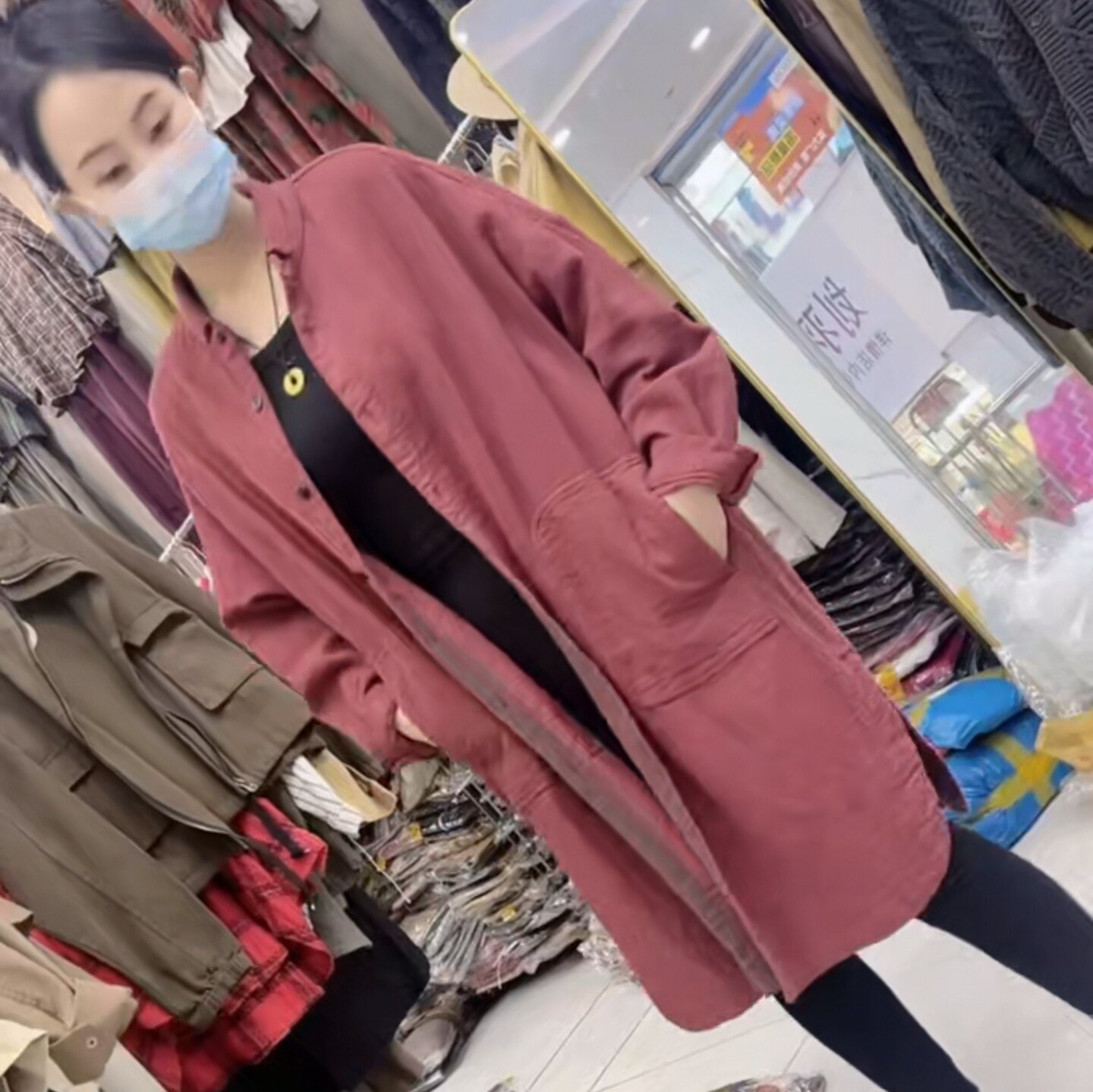 雪蓝杉棉麻风衣女2024新款春风衣
