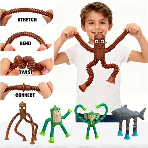 Fun Children Suction Cup Toys Pop Tubes Stress Relief Telesc