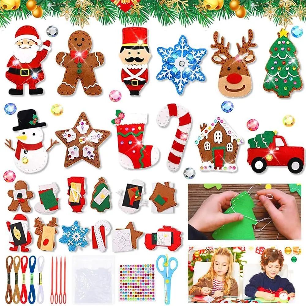Christmas Sewing Kit for Kids Felt Christmas Ornaments Craft