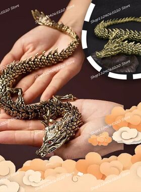 Chinese Movable-joint Alloy Dragon Figurine Home Room Festiv