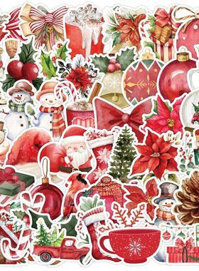 50PCS Christma Atmosphere Graffiti Sticker School DIY Festiv