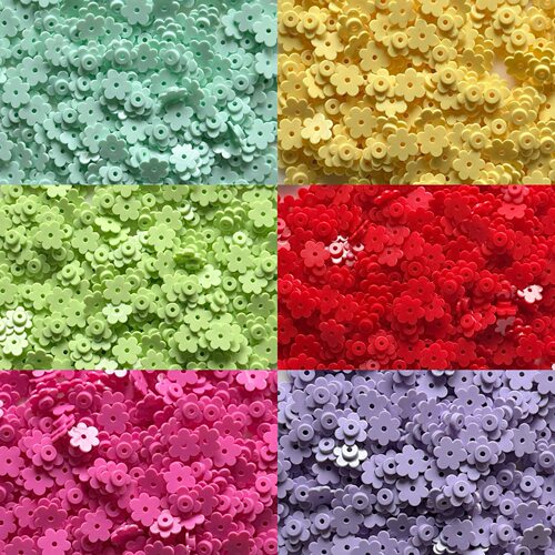Hand-made Ball Filling Small Particles 6-leaf Flower Petal B