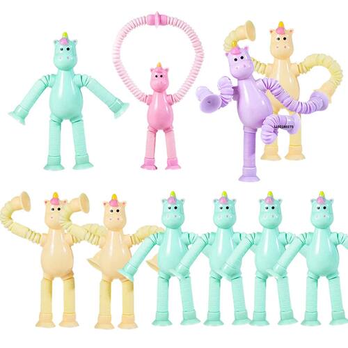 Unicorn Suction Cup Toys DIY Stretchable Pop Tubes Stress Re