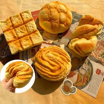 Super Squishy Pull-apart Bread Fidgets Toys Soft Bread Venti