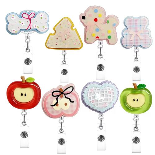 Cartoon Fruit Badge Reel Retractable ID Lanyard Name Tag Car