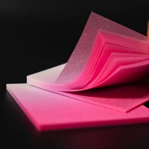 100pcs Pink+Blue Gradient Glitter Semi-Transparent Sticky No