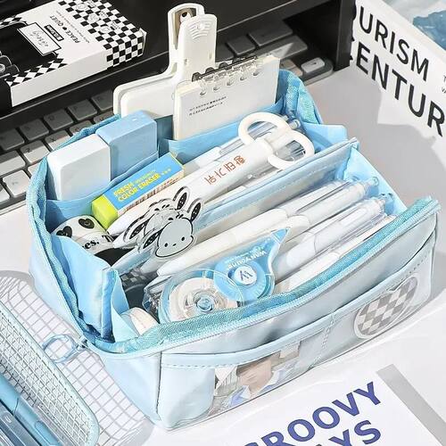 Multi Layer Prisms Large Capacity Transparent Pencil Case Mu