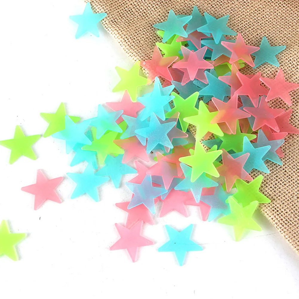 100Pcs/Set Stars Luminous Wall Stickers Glow In The Dark For