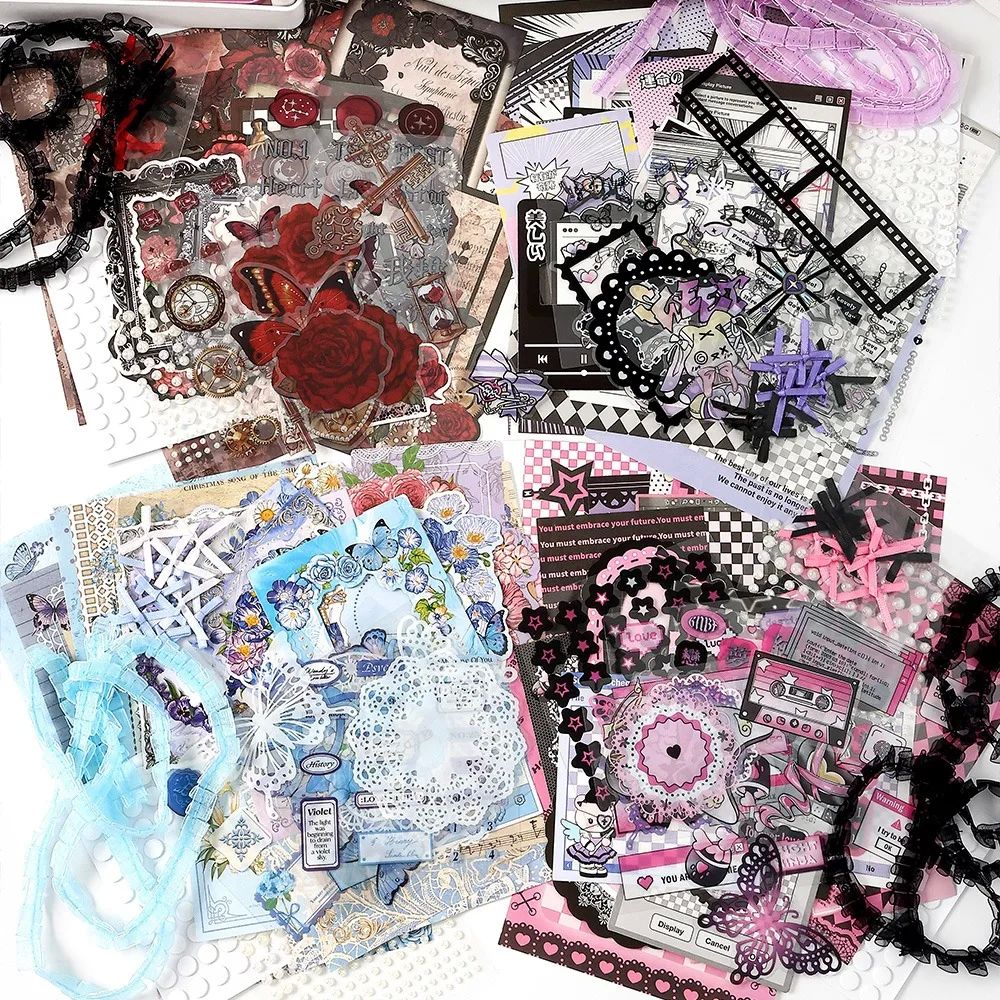 Paper Stickers DIY Itabag Insert Material Retro Lace Ribbon