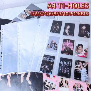 10pcs A4 11 Holes Photocard Binder Photo Album 4pcs index Re