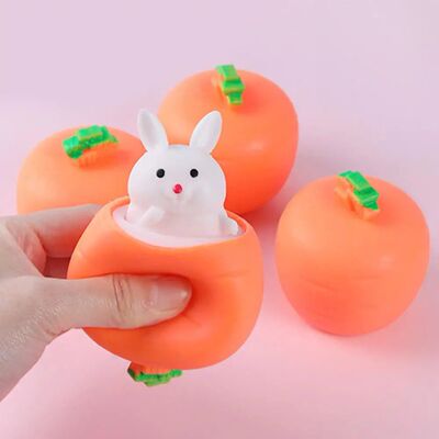 Random 1pcs Squishy Carrot Rabbit Squeeze Telescopic Toys Ki