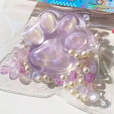 1Pc Soft Transparent Cat Paw Squeeze Toy Premium Silicone Sl