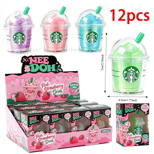 Cute Iced Coffee Cup Squishy Stress Relief Toy Colorful Sque