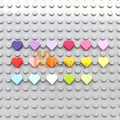 50pcs MOC Tile Round 1x1 Heart Building Block Brick Parts Co