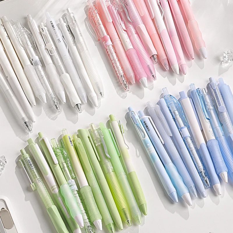 5Pcs Simplicity Transparent Gel Pen Set Solid Color Quick Dr
