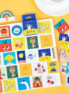 Mohamm 45 PCS Boxed Stickers Fun Planet Cute Cartoon Decorat