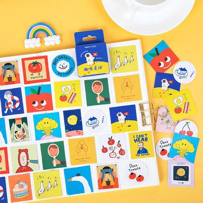 Mohamm 45 PCS Boxed Stickers Fun Planet Cute Cartoon Decorat