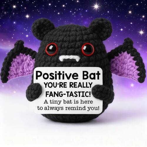 Handmade Positive Bat Doll With Card Home Decoration Knittin
