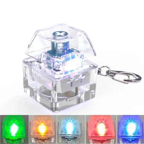 Fingertip Button Keychain Fidget Toy LED Keyboard Key Cap Ke